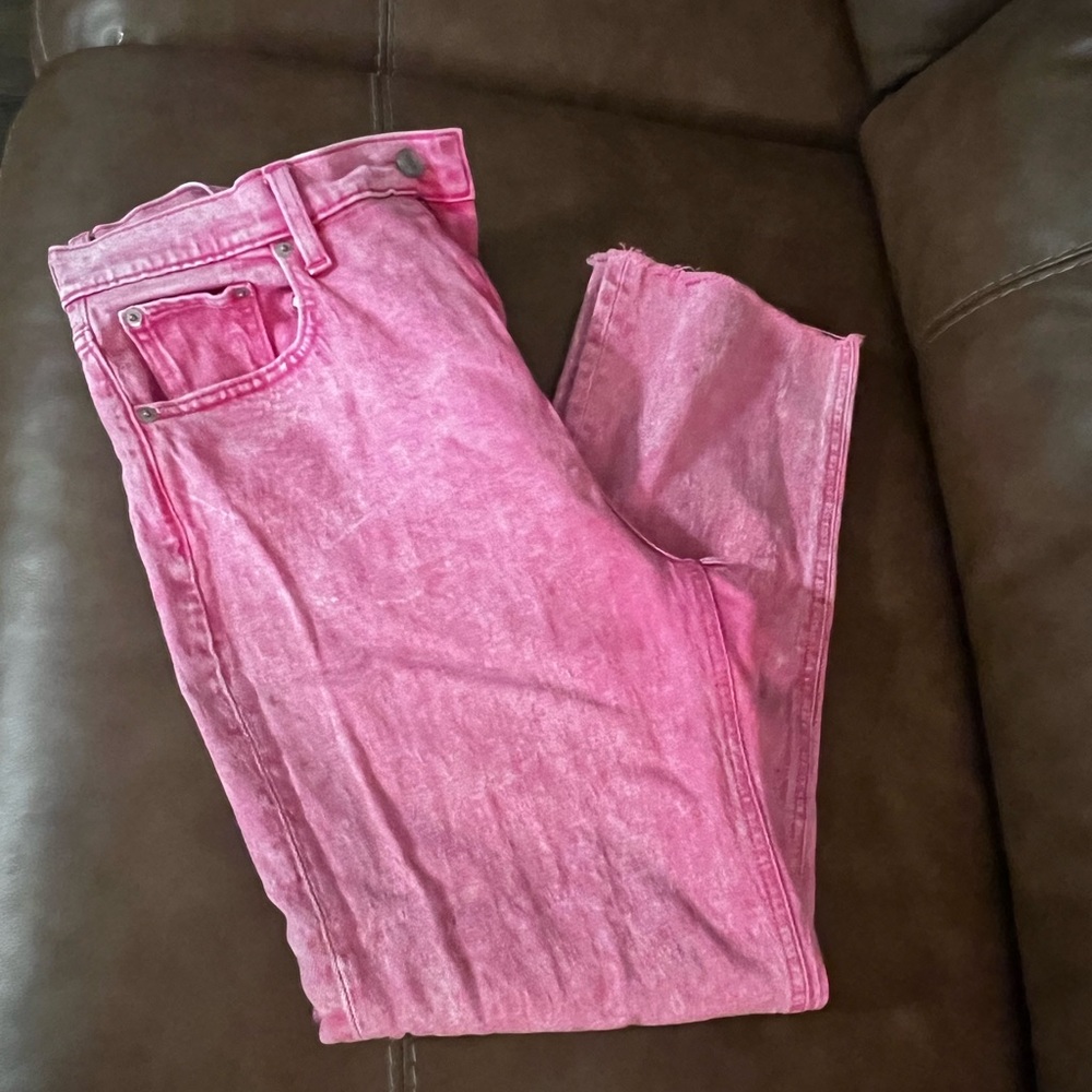 GAP Pink jeans, straight let, crop
